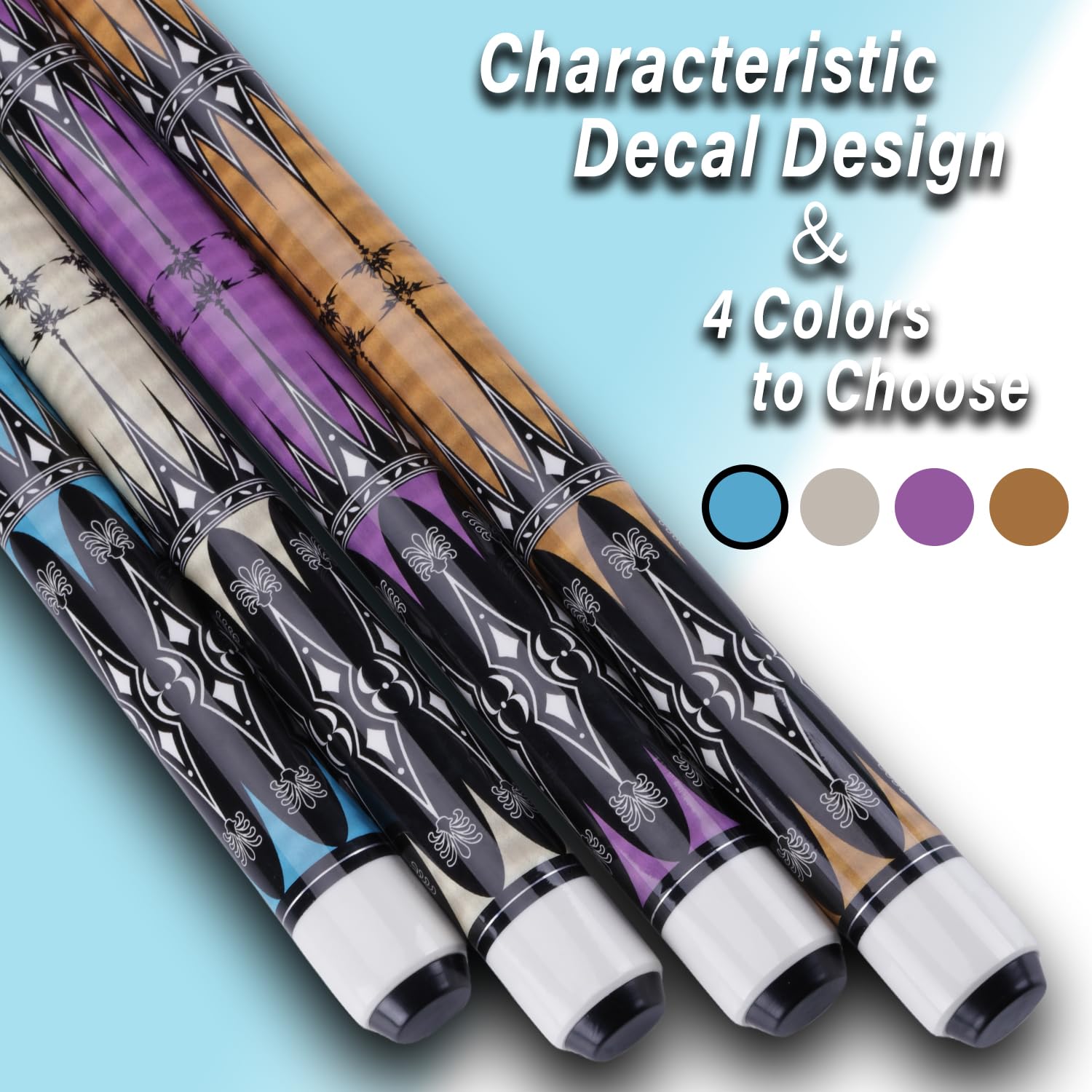 13mm 58 Pollici 19 20 Once Stecche Biliardo Pool,1/2 Maple Pool Cue Stick,Bastone da Biliardo da Bar per Uomini e Donne.