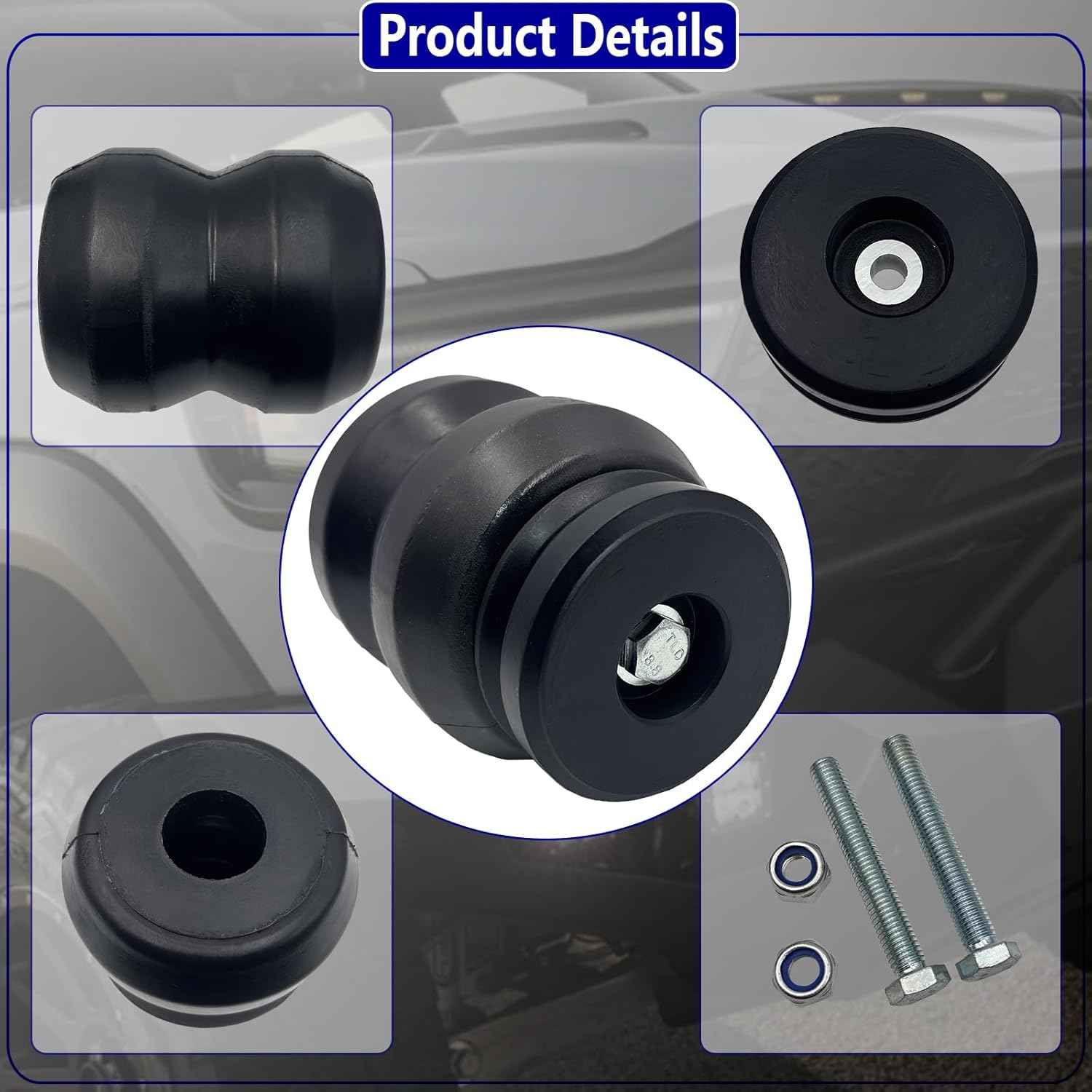 Suspension-Enhancement-System For 2009-2021 Dodge Ram 1500 2WD/4WD Suspension Rubber Helper Spring Kit Replacement for DR1500DQ