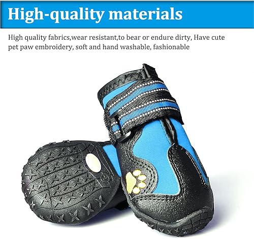Miniatura 2 de CovertSafe& - Botas para perros antideslizantes, botines impermeables para exteriores, zapatos para perros medianos y grandes 4 unidades, con suela