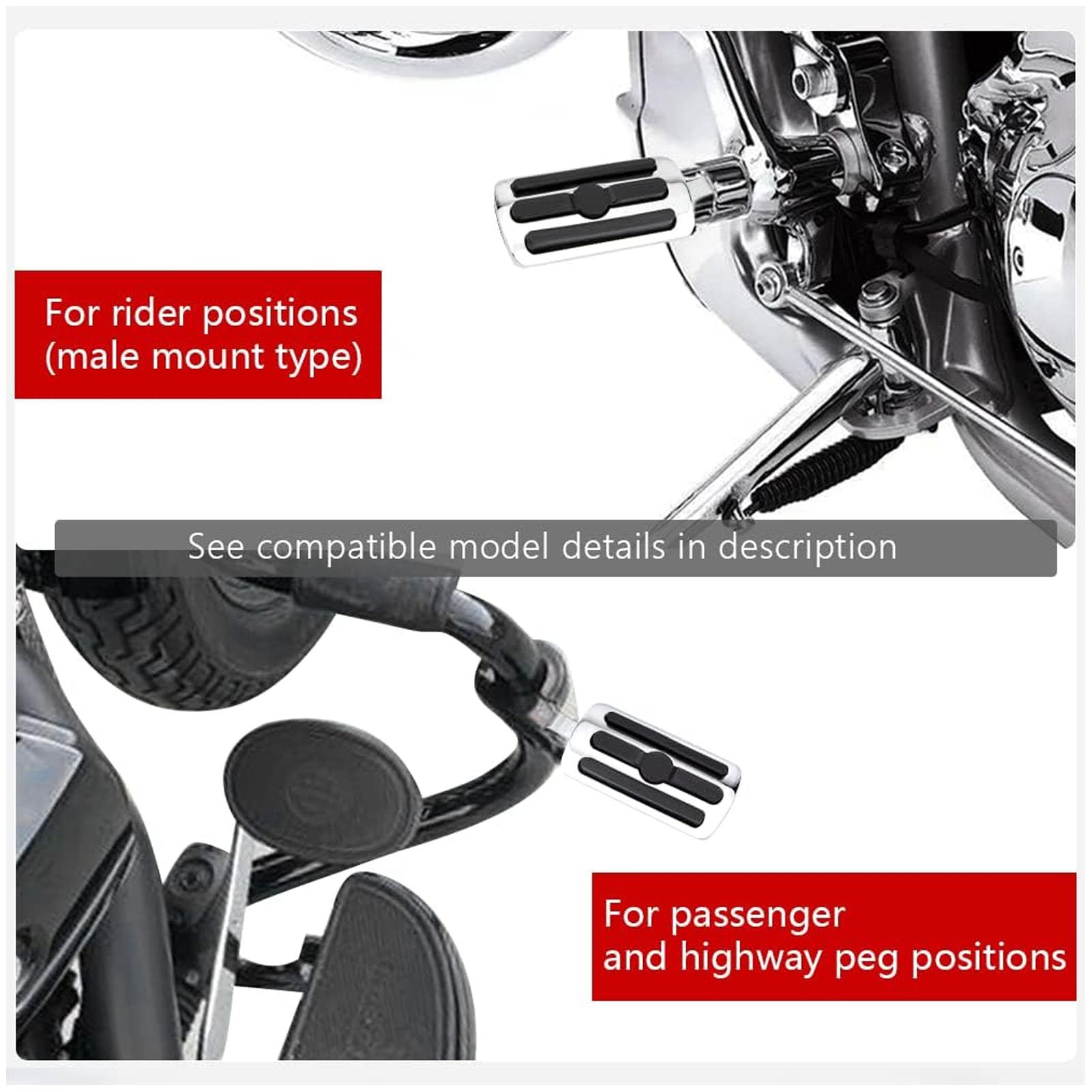 Podnóżki motocyklowe High Duty obrotowe regulowane pedały ze stopu aluminium do rowerów turystycznych 2 szt. Zestaw lewego prawego