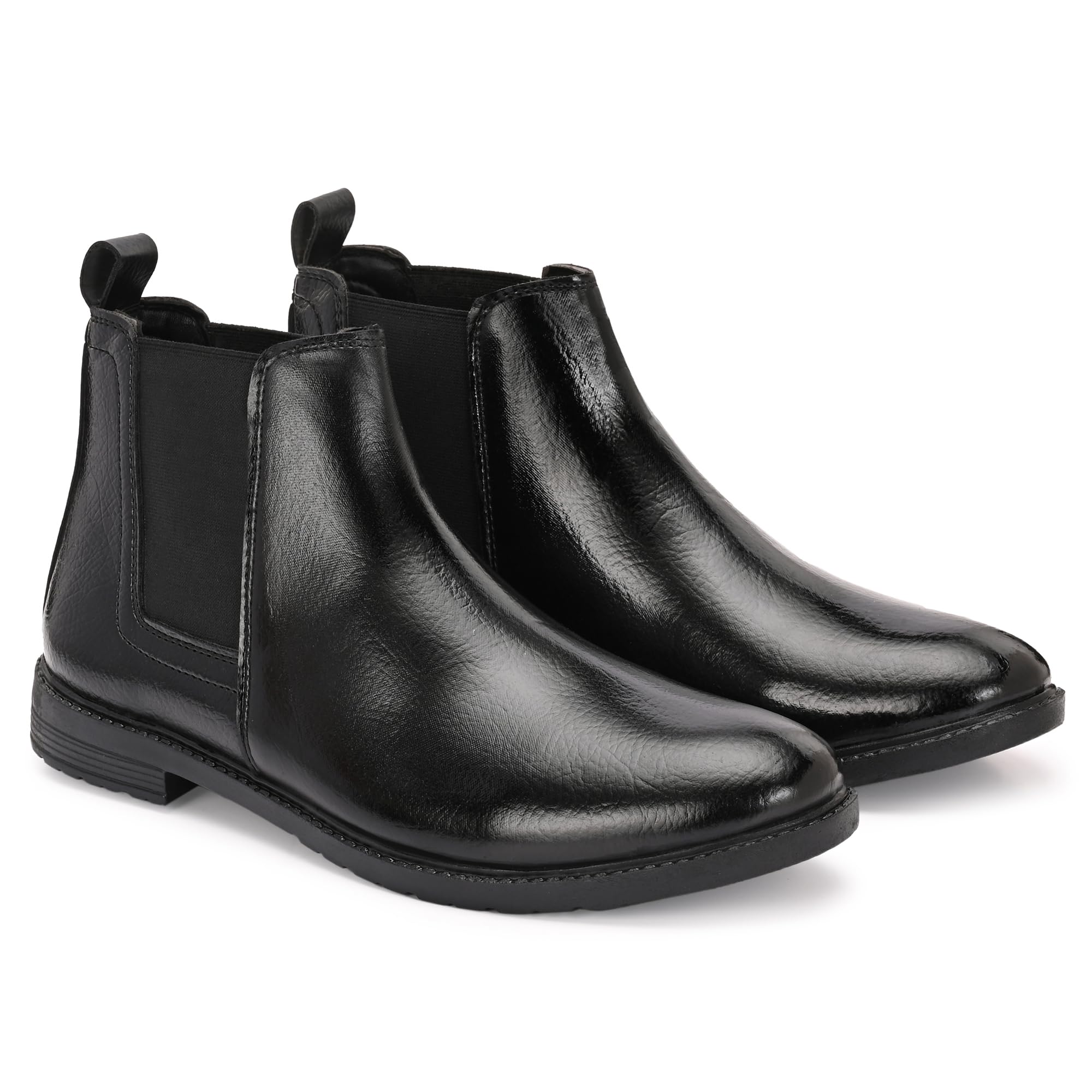 calzeno Men's Black Slip-On Boots | Lightweight Comfortable Casual Boots Size - 7-picture-26