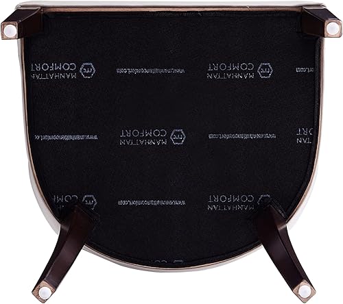 Miniatura 11 de Manhattan Comfort Grand - Sillón de comedor de piel sintética de 18.5 pulgadas, color gris claro