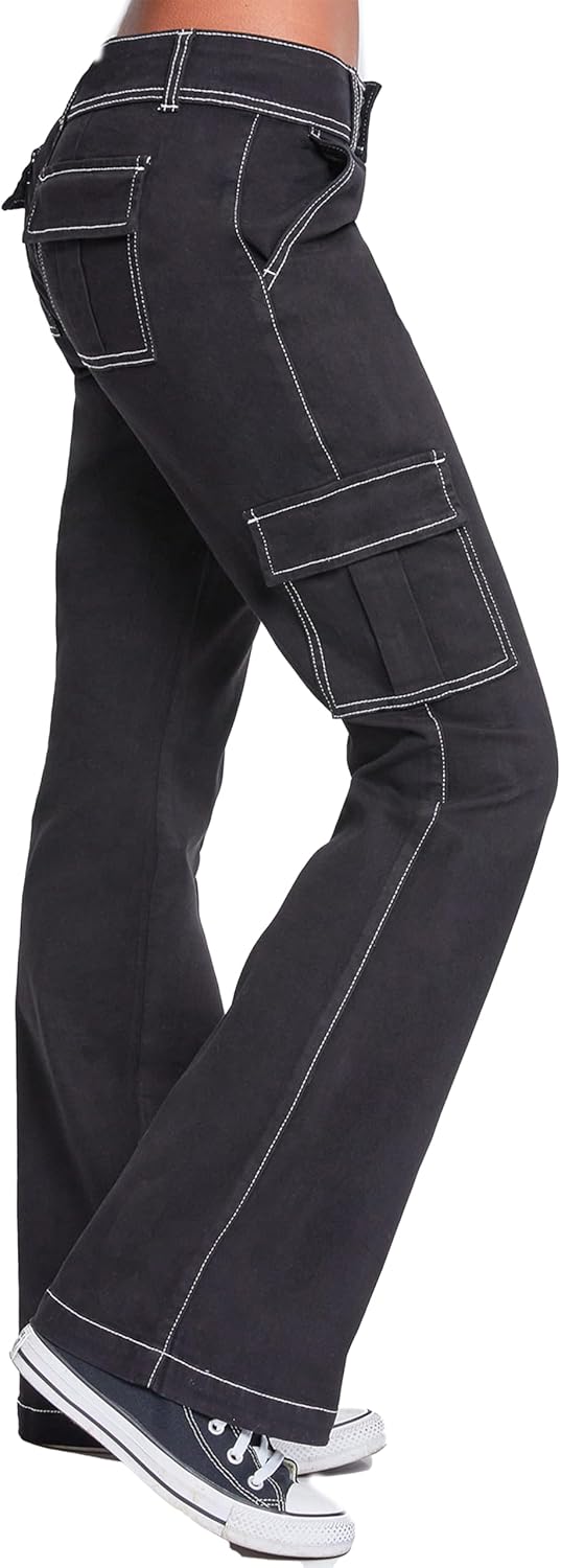 YMI Womens YMI Jeans Women's 2 Button Low Rise Cargo Flare Pants - Image 2