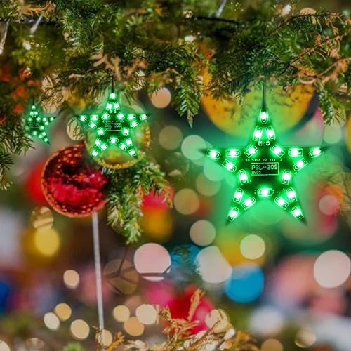 Miniatura 9 de Kit de práctica de soldadura DIY de cinco puntas en forma de estrella LED verde luz de respiración SMD SMT Electrónica Proyectos Kit de soldadura