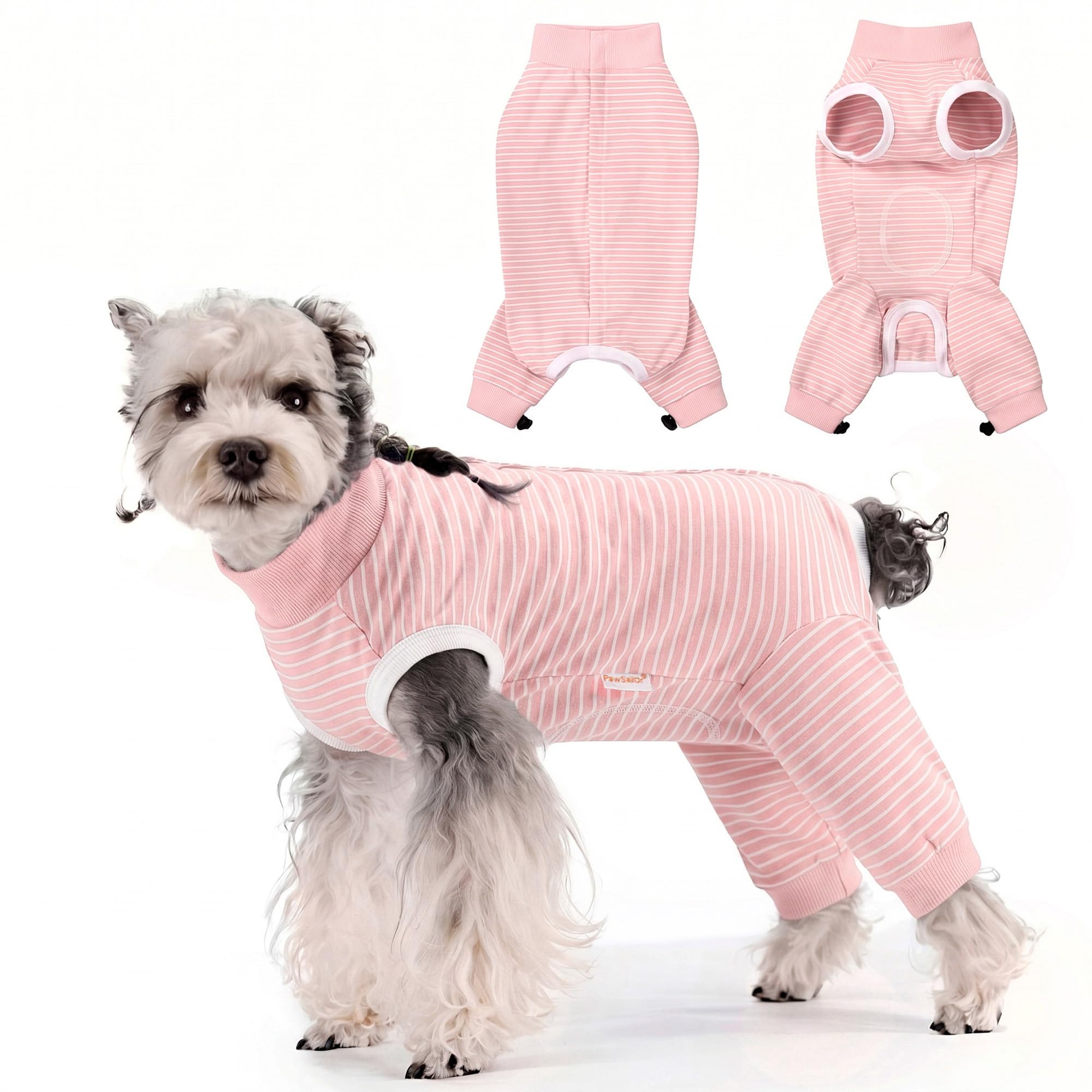 PawSailor Adjustable Dog Surgery Recovery Suit Hind Leg Drawstring, Pink XL
