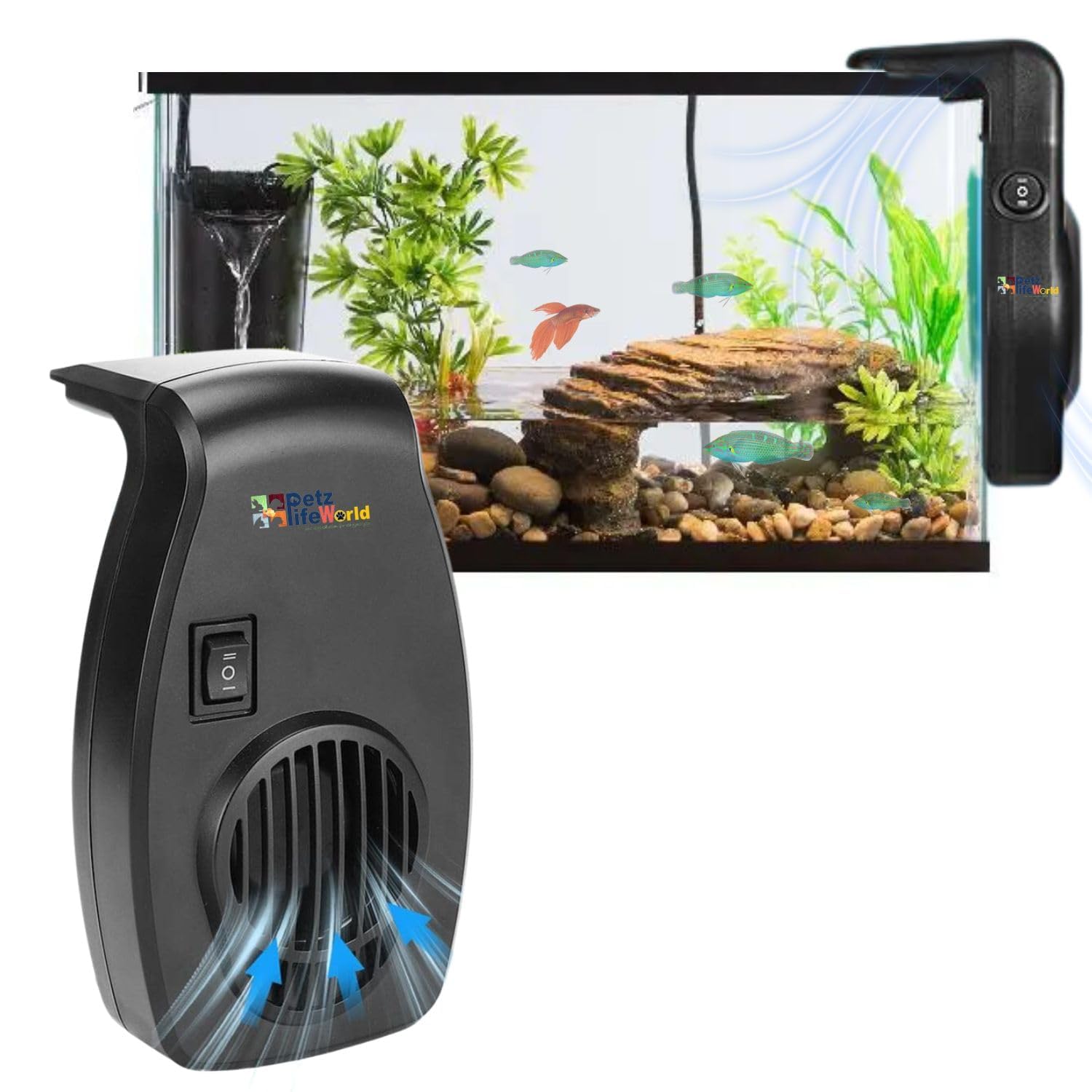 Vayinato RS-331 | 2.2W | Suitable for 20-40cm Tank Hang On Noiseless Aquarium Cooling Fan - 2 Wind Speed Adjustable Cooling Fan Fish Tank Cold Wind Chiller (B0D1N7DGB5) Amazon Price History, Amazon Price Tracker