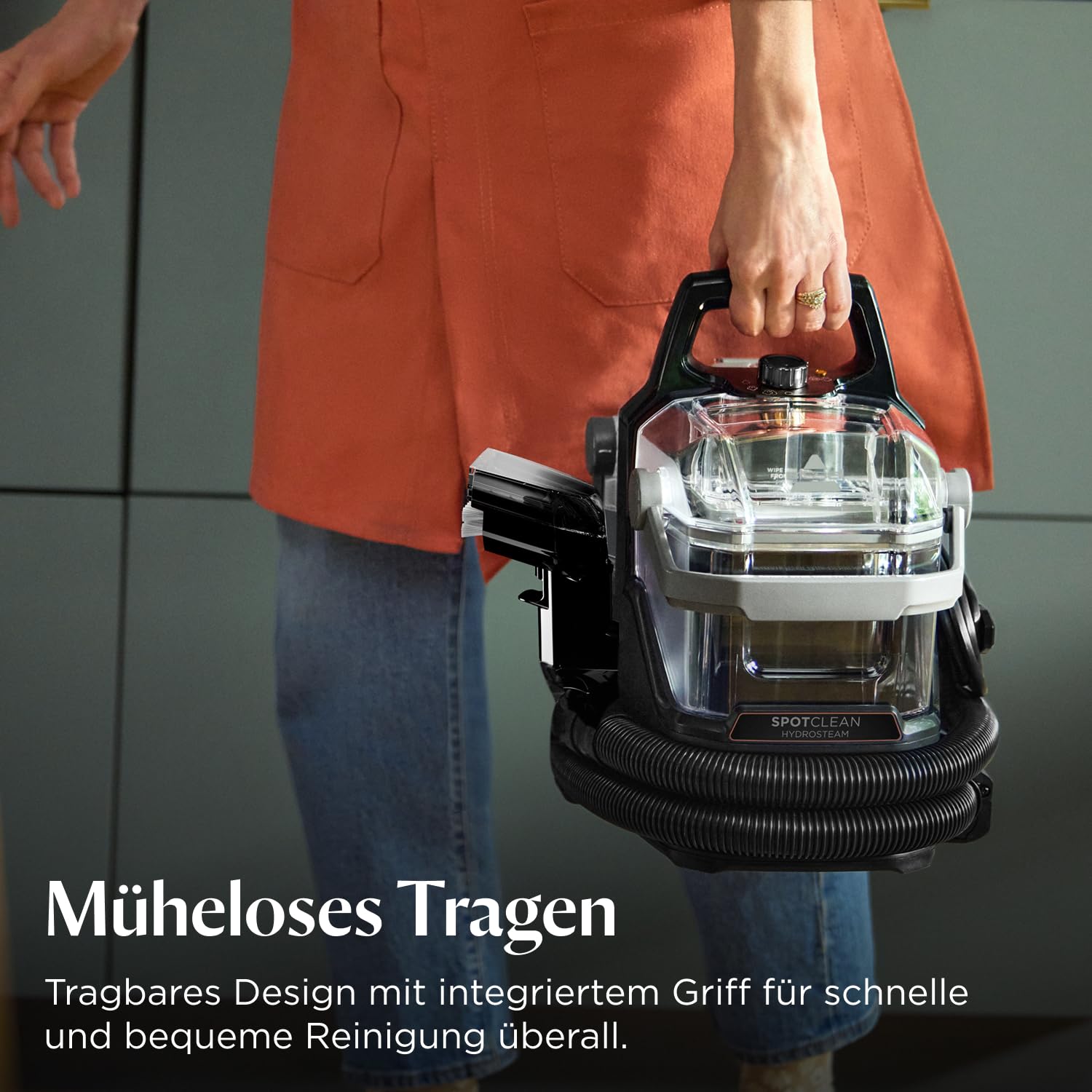 BISSELL SpotClean HydroSteam, Polsterreiniger Gerät, Teppichreiniger mit HydroSteam Technologie, Dampfreiniger, Nasssauger für Teppiche, Polster, Auto & Mehr, Leistungsstarker 1000W Motor, 3689N