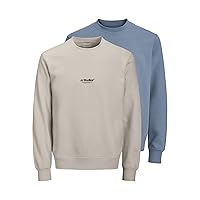 JACK & JONES Jjesoho Sweat Crew Neck 2Pk MP, Miraggio Blu
