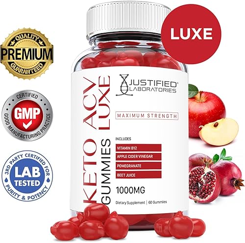 Miniatura 2 de Justified Laboratories Luxe Keto ACV Gummies 1000 mg con jugo de granada, raíz de remolacha B12 60 gomitas (120 unidades)