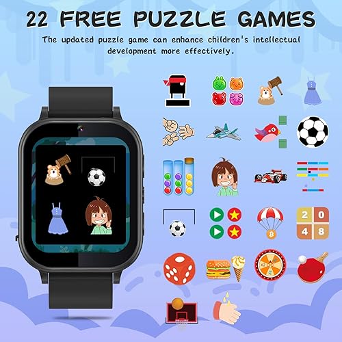 Miniatura 3 de Reloj inteligente para niños, reloj inteligente para niños y niñas con 22 juegos, reloj despertador, cámara de calendario, reproductor de música,