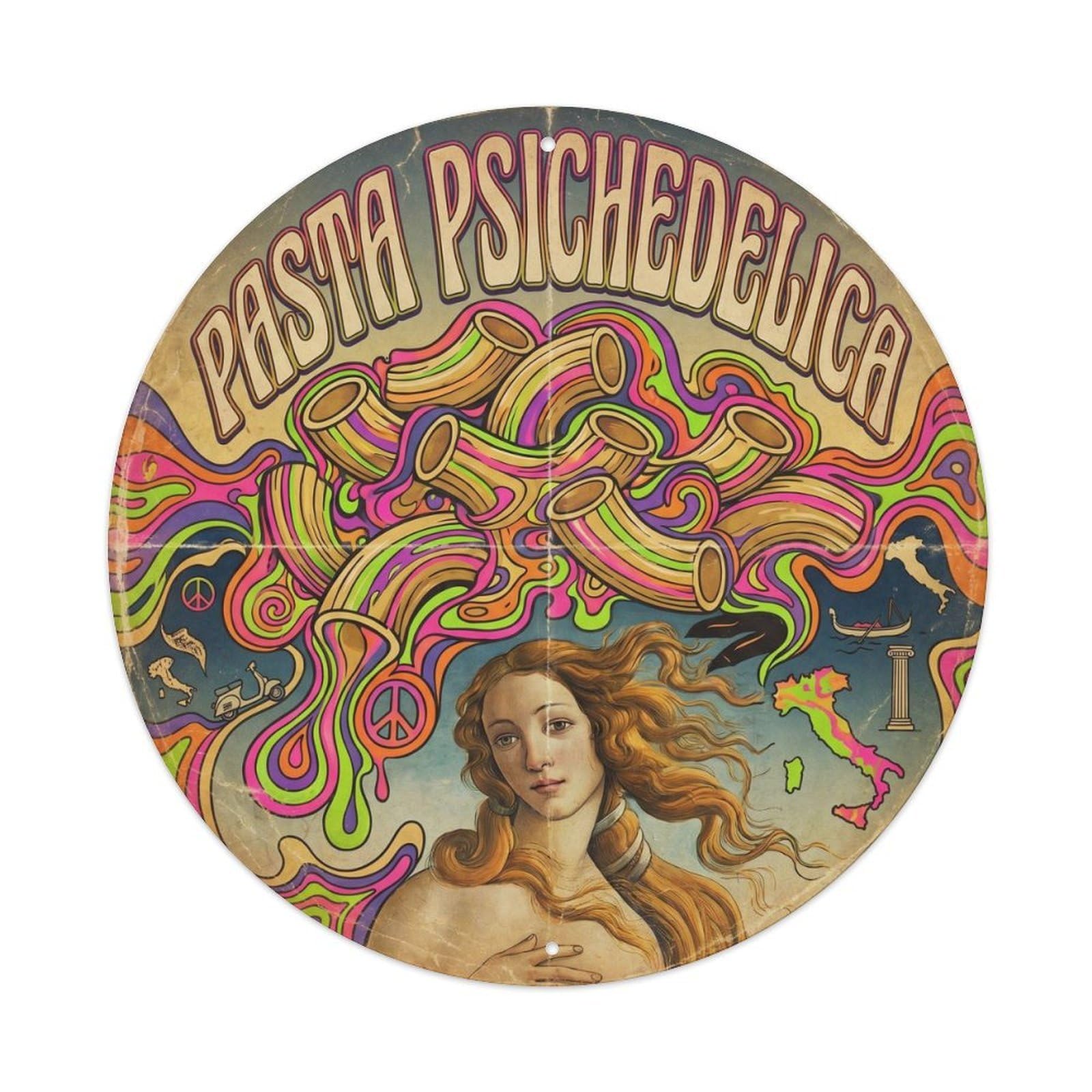 Pasta Dish Psychedelic Italian Food Market Metal Tin Sign