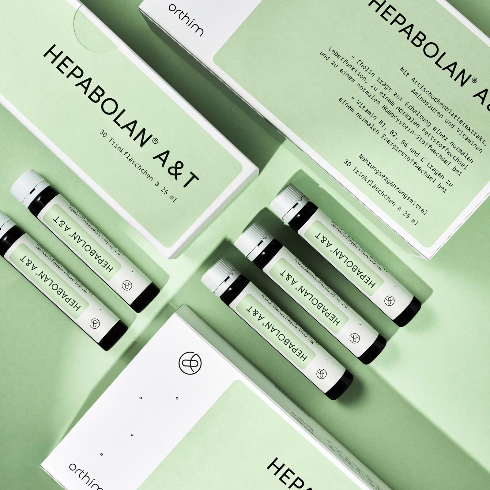 HEPABOLAN A&T - 30 Trinkfläschchen à 25ml - Für eine gesunde Leber - Mit Artischocke, Cholin, Lysin, Taurin, Arginin - Laborgeprüft, in Deutschland produziert