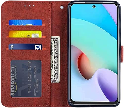 Miniatura 2 de Caso para Xiaomi Poco X3 NFC cubierta,Caso para Xiaomi Poco X3 ProPoco X3 PU Cuero Flip Stand con tarjeta Pack Teléfono Fundas Cubierta Rojo
