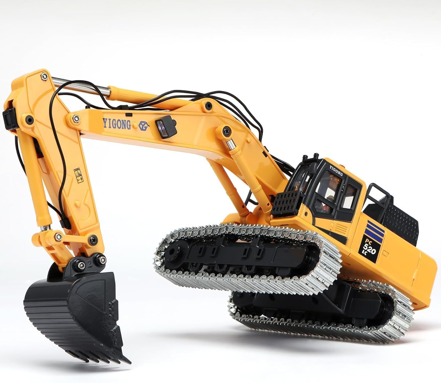 kolegend Hobby Metal Mini RC Excavator for Adults, Remote Control Construction Model with Leadscrew Digging System, 2 Batteries & Carry Case Included