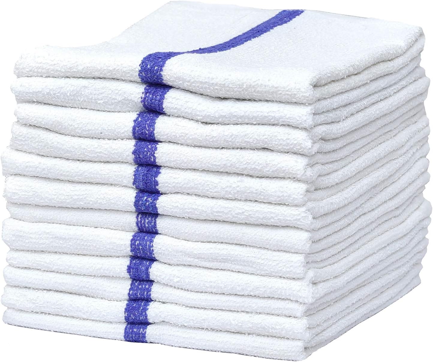 Pacific Linens 100% Cotton Kitchen Towels, Absorbent Rags for Cleaning Counter Top, Hand Drying Dishes - Thick, Soft, Durable, Reusable, Machine Washable Quick Dry Barmops 16” x 19” (Green, 24)