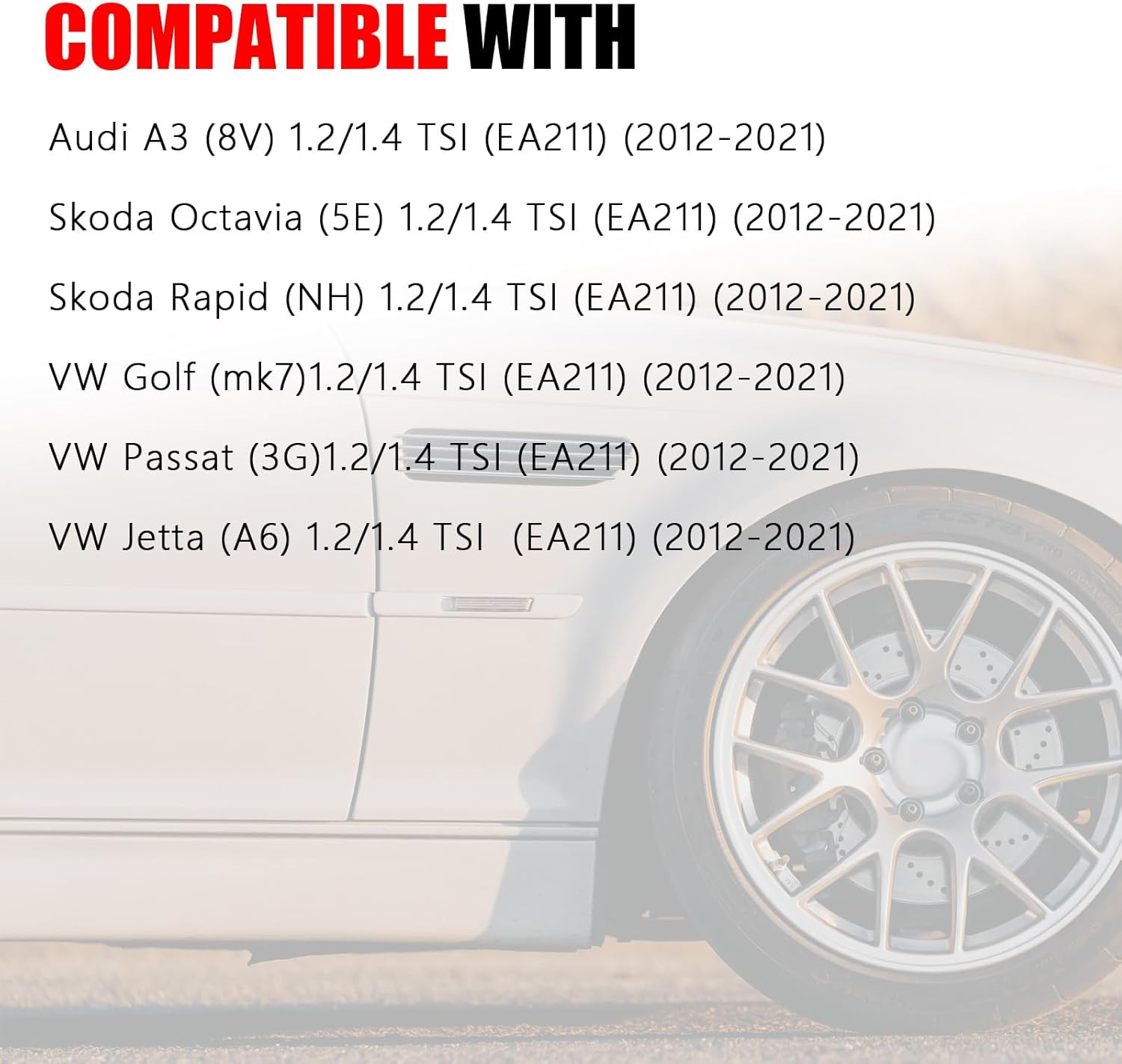 Turbo Intake Pipe Compatible with Audi A3 8V VW Golf MK7 Passat Jetta EA211 1.2/1.4 TSI Aluminum Turbo Inlet Pipe with Silicone Hoses