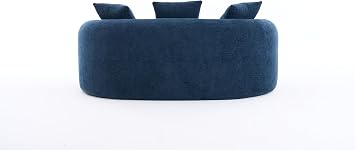 65'' Modern Curved Cloud Loveseat Sectional Sofa for Small Spaces, Luxury Plush Chenille Deep Seat Couch with 3 Pillows, No Assembly Needed Apartment Living Room Furniture, Blue
