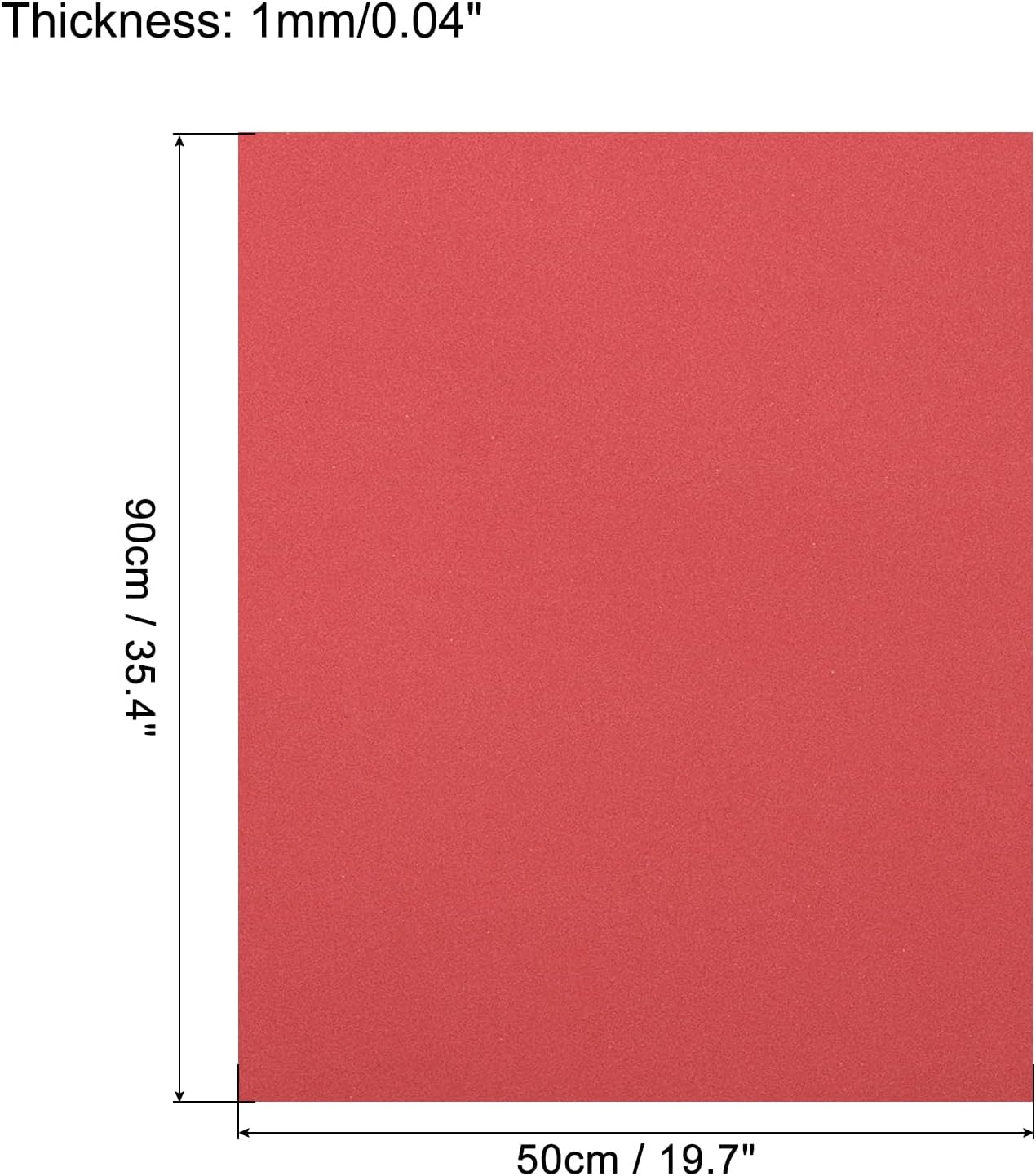 MECCANIXITY EVA Foam Sheets Red 19.7 Inch x 35.4 Inch 1mm Thick Crafts Foam Sheets for Costumes, Arts and Crafts Projects Pack of 5