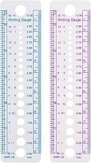 Needle Gauge - Pack of 2 - Knitting Needles Measuring Tool - Knit Measure Size Ruler - Needle Sizing Tool