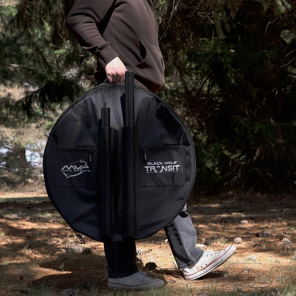 MVP Disc Sports Black Hole Pro Golfkorb mit 24 Ketten und Transporttasche