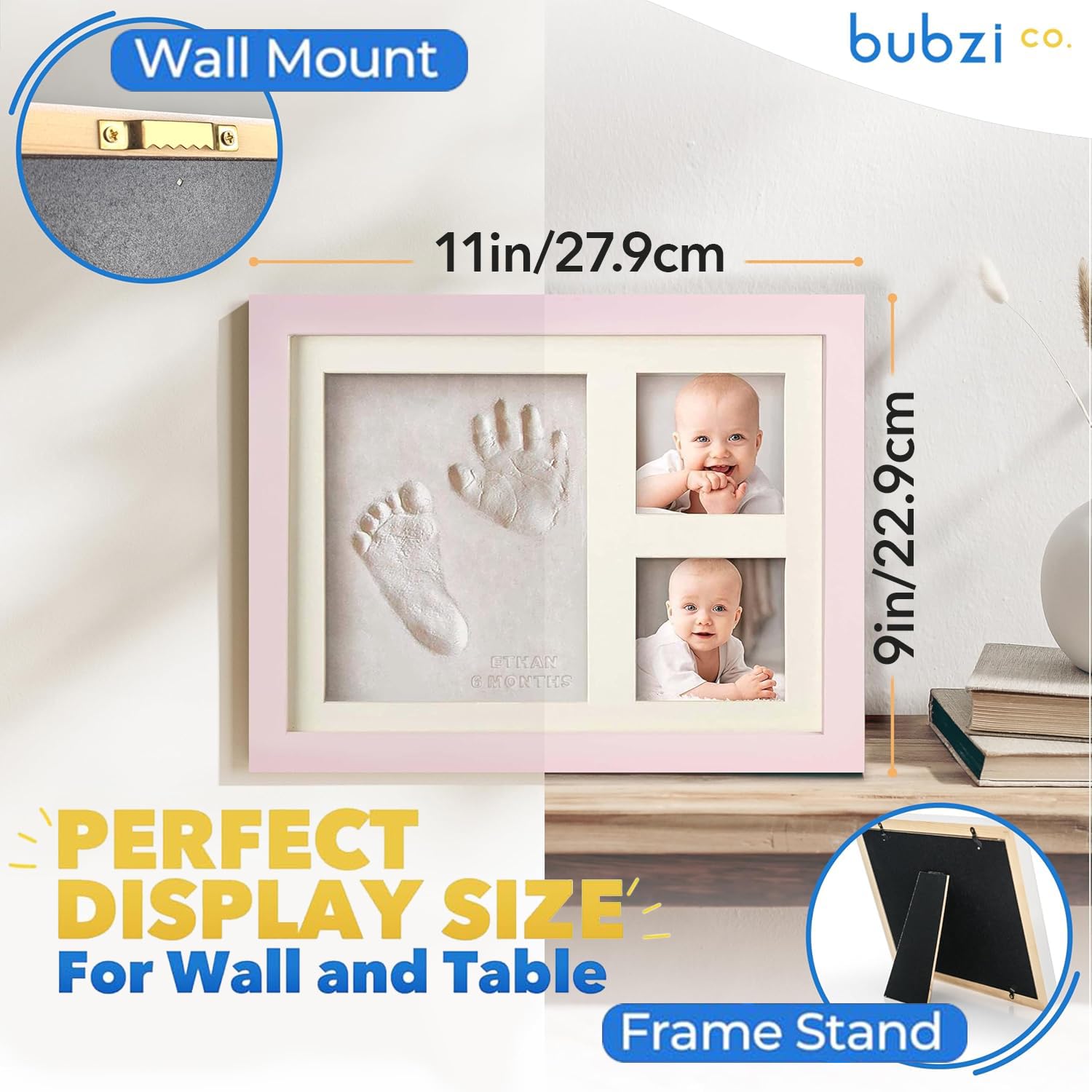 Bubzi Co Kit di creazione di impronte e impronte per neonati e ragazze, regali per neonati (Ballet Pink)