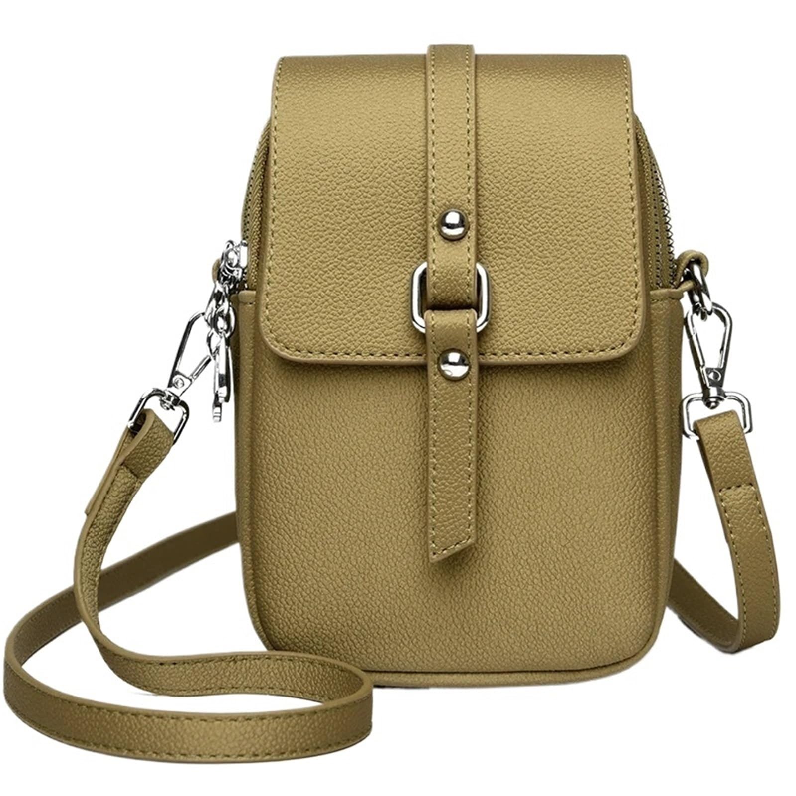 Sac à bandoulière en cuir vert pour femme chic et élégant