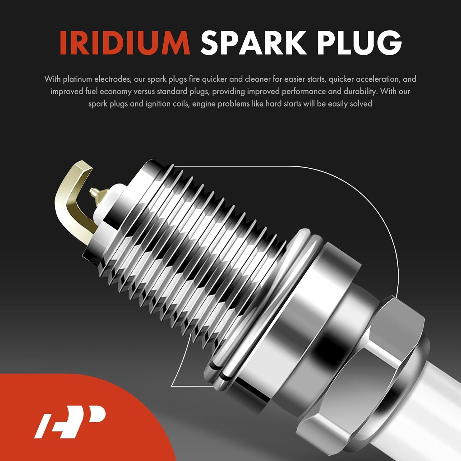 A-Premium Set of 4 Ignition Coil Pack and Iridium Spark Plugs Compatible with Suzuki Sidekick 1996-1997 1.8L