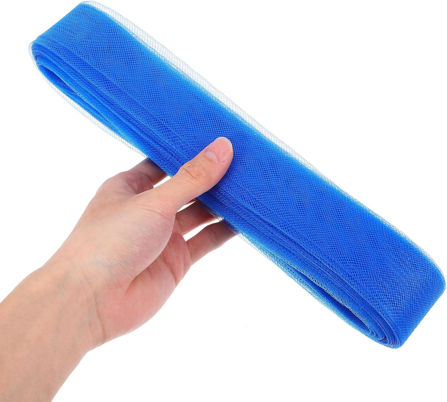 4cm Wide Blue Polyester Horsehair Braid Trim with Good Elasticity for Sewing Bridal Gowns and DIY Crafts Multipurpose Dress Making Accessory