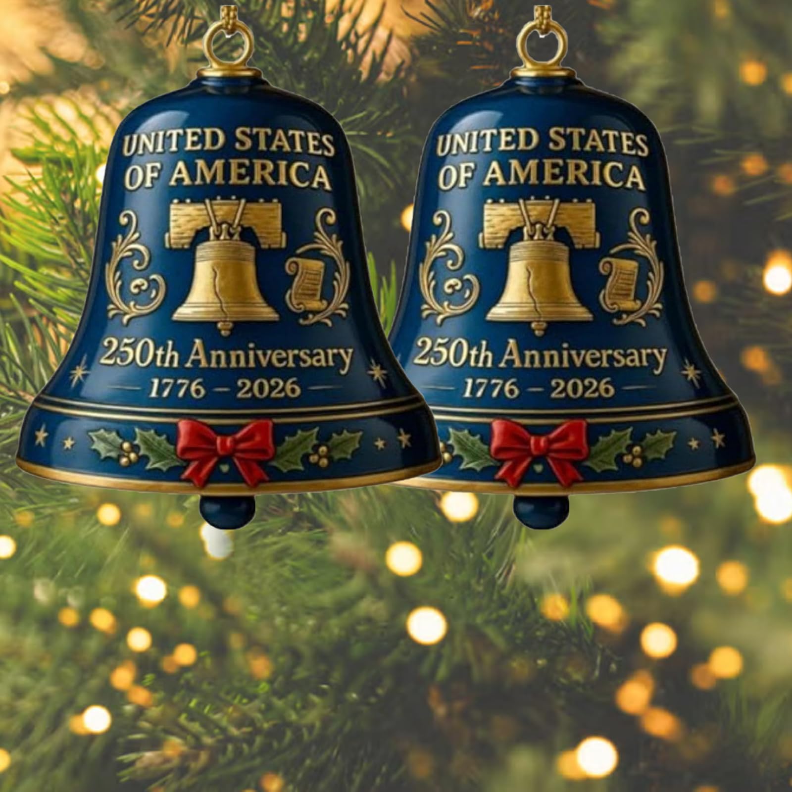 Décorations de Noël en métal et cloche de mariage pour la maison