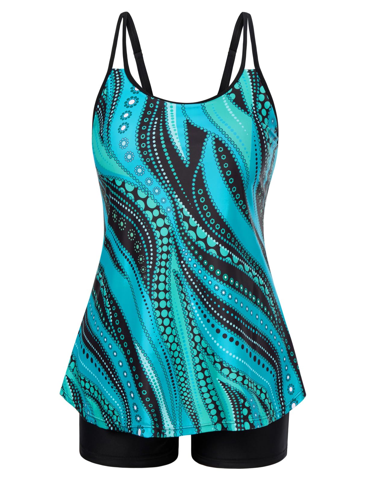 Womens Plus Size Tankini Swimsuit Two Piece Bathing Suits Flowy Swim Tops with Boy Shorts-image-23