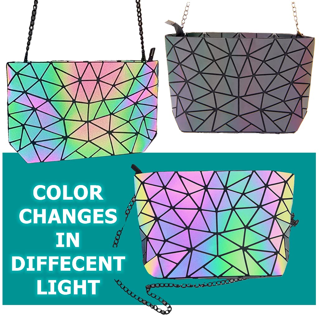 Hot One Luminous Geometric Purses And Handbags Holographic