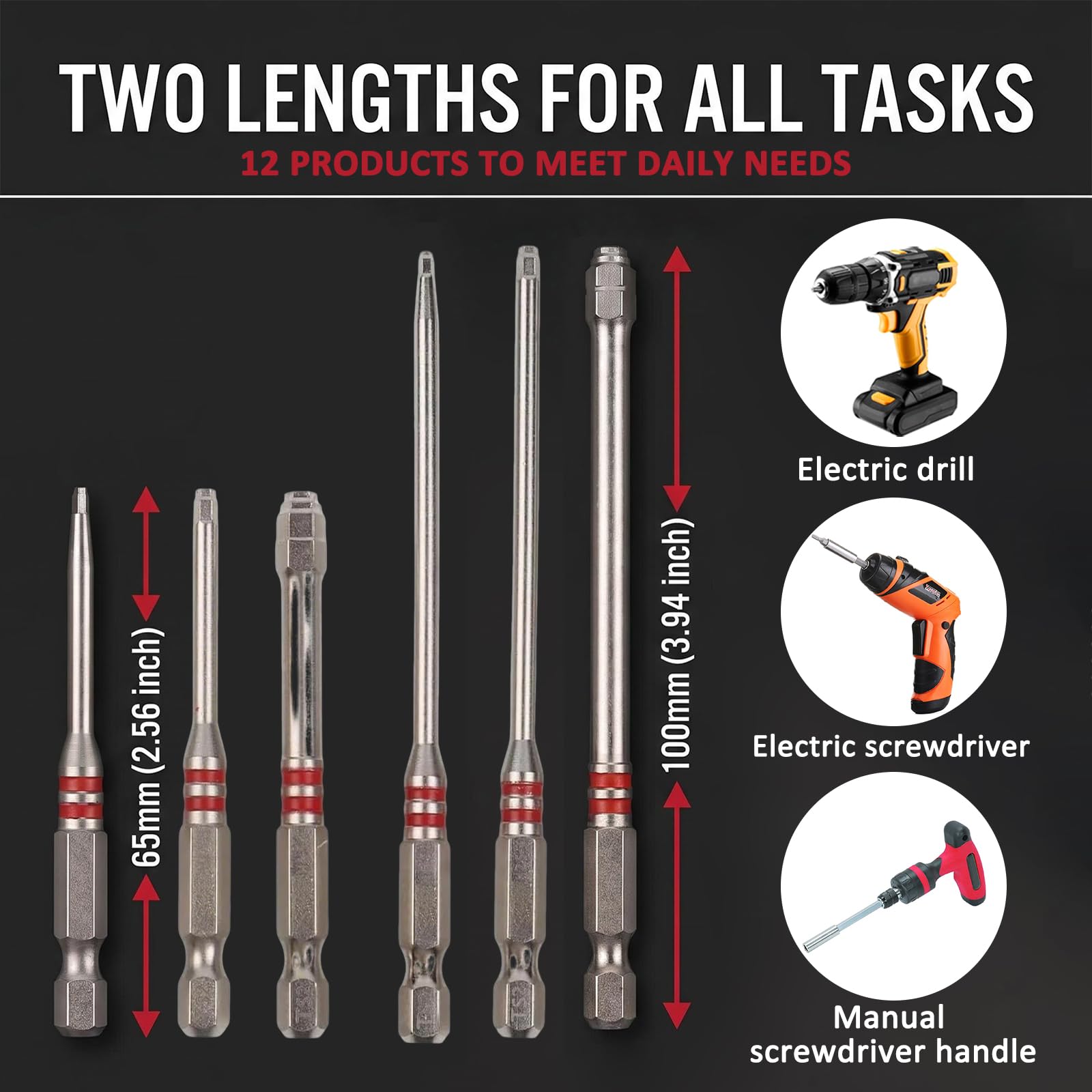 Pagoda Drill Bit Set - 12 Piece Hex Shank -2