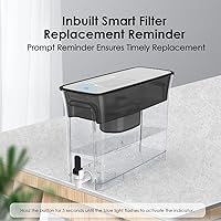 Vista 6 de Waterdrop Dispensador de filtro de agua delgado de 35 tazas, jarra de filtro de agua de gran capacidad, larga vida útil de 200 galones, 5 veces