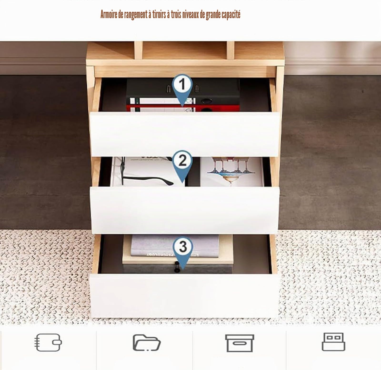 Bureau d'ordinateur pour deux personnes, bureau gaming pour 2 personnes, poste de travail double de 200 à 240 cm avec 3 tiroirs pour salon ou bureau A,240CM