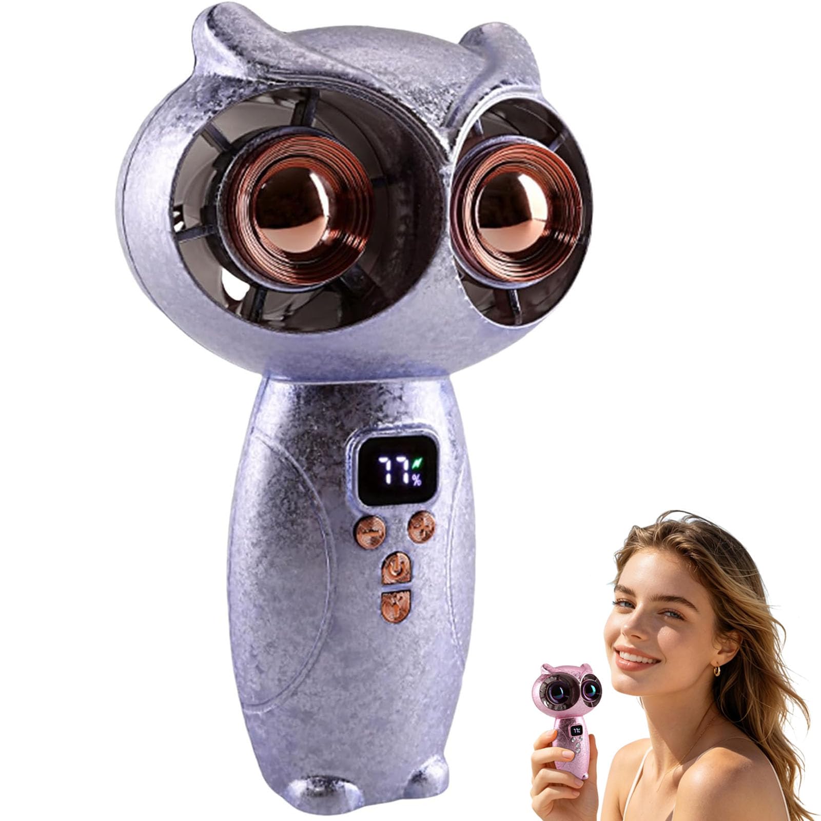 Ventilador portátil de mano con batería de 3000 mAh y flujo de aire regulable de 100 velocidades