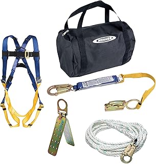 Werner K111204 Roofing Kit, 50-Foot Basic, Pass-Thru Buckle Harness, Duffel Bag, 1per Pack