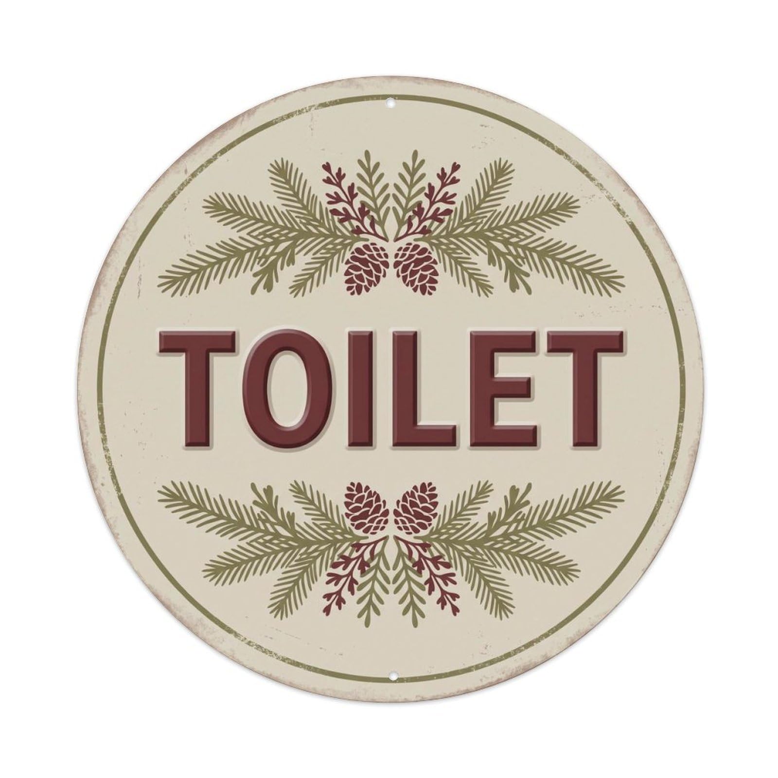 Okahys 8X8inch(20X20cm) Toilet(Wc) Signage Spruce Vintage Metal Tin Sign