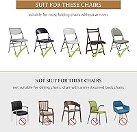 Vista 6 de ManMengJi Spandex Folding Chair Covers, Black Folding Chair Slipcovers 6 PCS, Universal Fitted Chair Slipcovers for Wedding, Party, Banquet