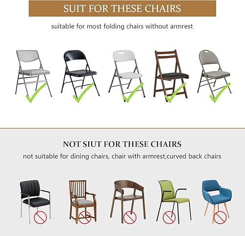 Miniatura 6 de Fundas plegables para sillas blancas, de elastano, 6 unidades, universales, ajustables para bodas, fiestas, banquetes, vacaciones, celebraciones