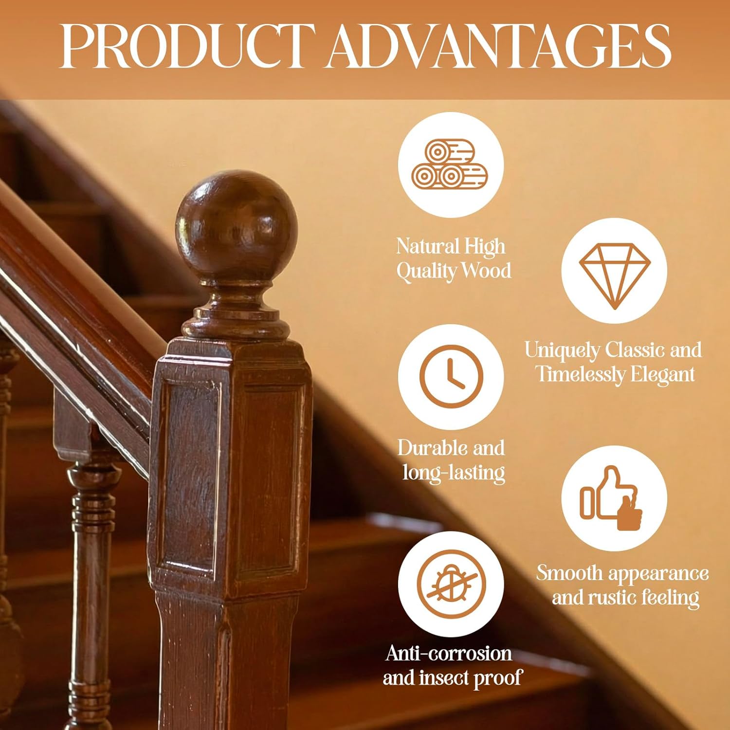 Leinuosen 1 Pcs 5.5" Large Unfinished Wood Finial, Solid Pine Decorative Wooden Bed Post Finial Topper, Pre Sanded Smooth Surface for Staircase Railing DIY Furniture Crafts Curtain Rod, 4-1/16" Wide