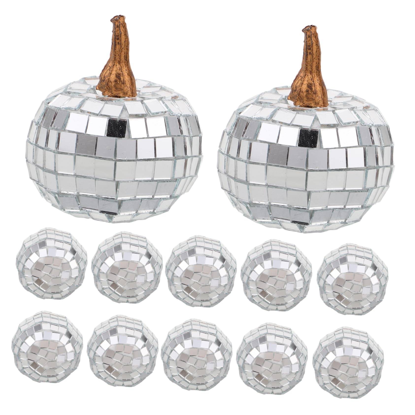 Calabazas artificiales decorativas con acabado brillante reflectante de bar