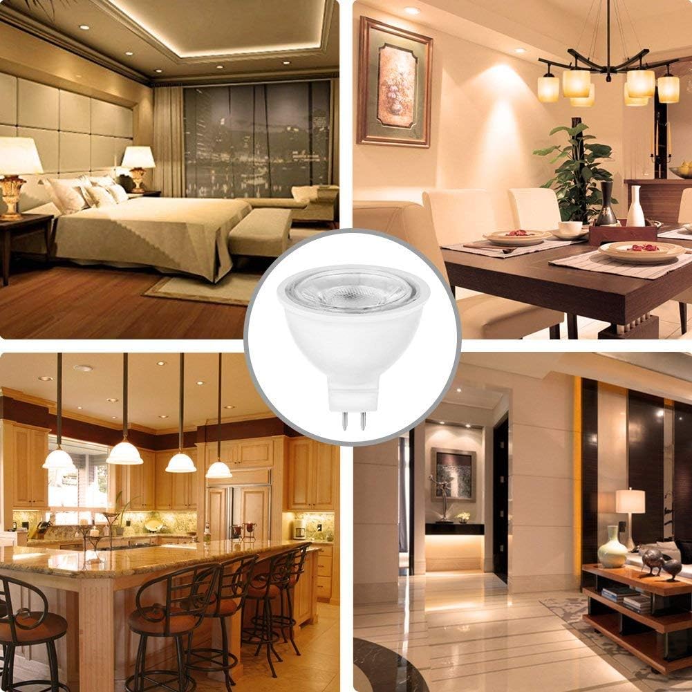 MR16 G5.3 LED Light Bulbs Warm White 3000K Spotlight, Non-Dimmable,(12 Packs) 5W,110V,5W LED Replacement for 50W Halogen Bulbs for Display Lights/Track Recessed Down Lighting