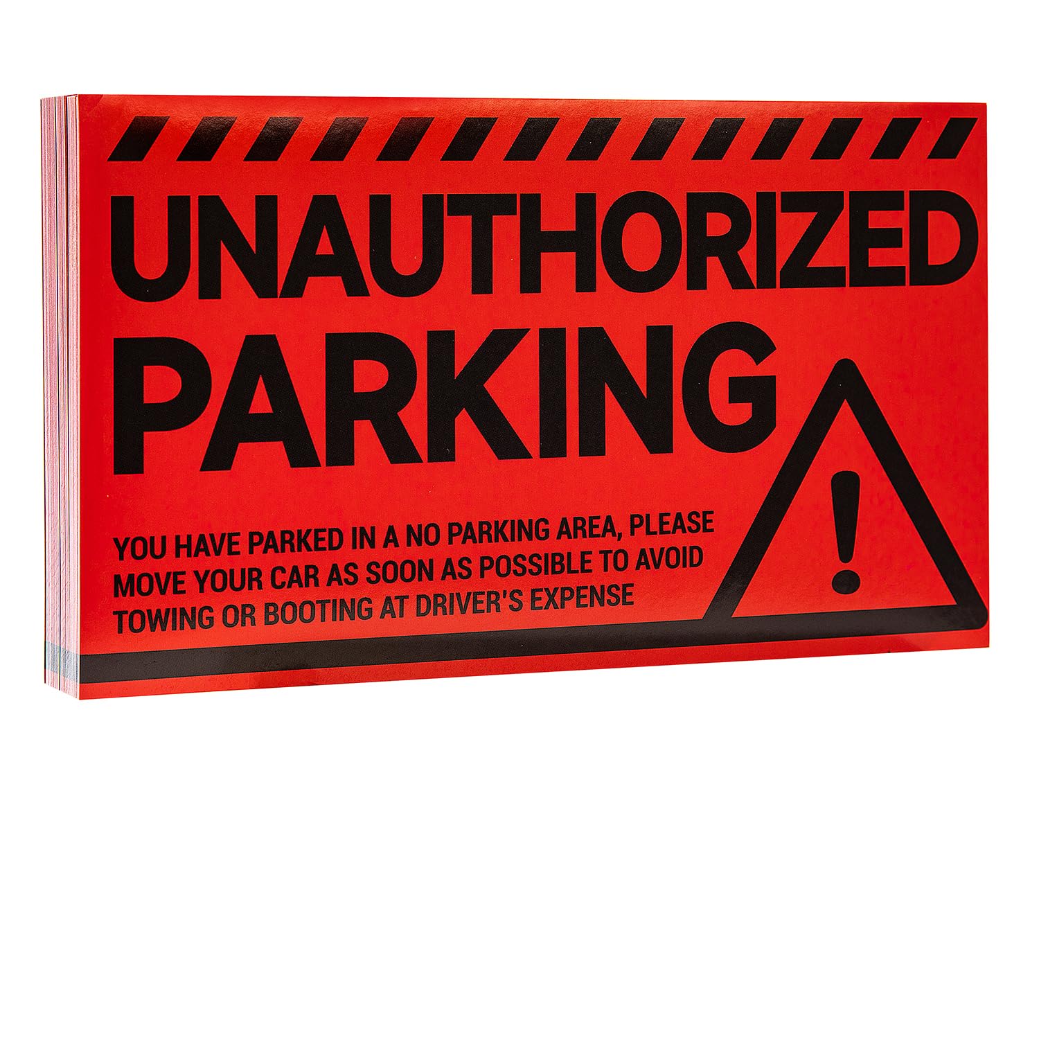 Cdxhome Red 100Pcs Parking Violation Stickers - 5" X 8" Hard-To-Remove Towing Warning Labels For Private Parking Lot - Strong Adhesive Unauthorized Parking Decals For Illegal Vehicle Windows (Red)