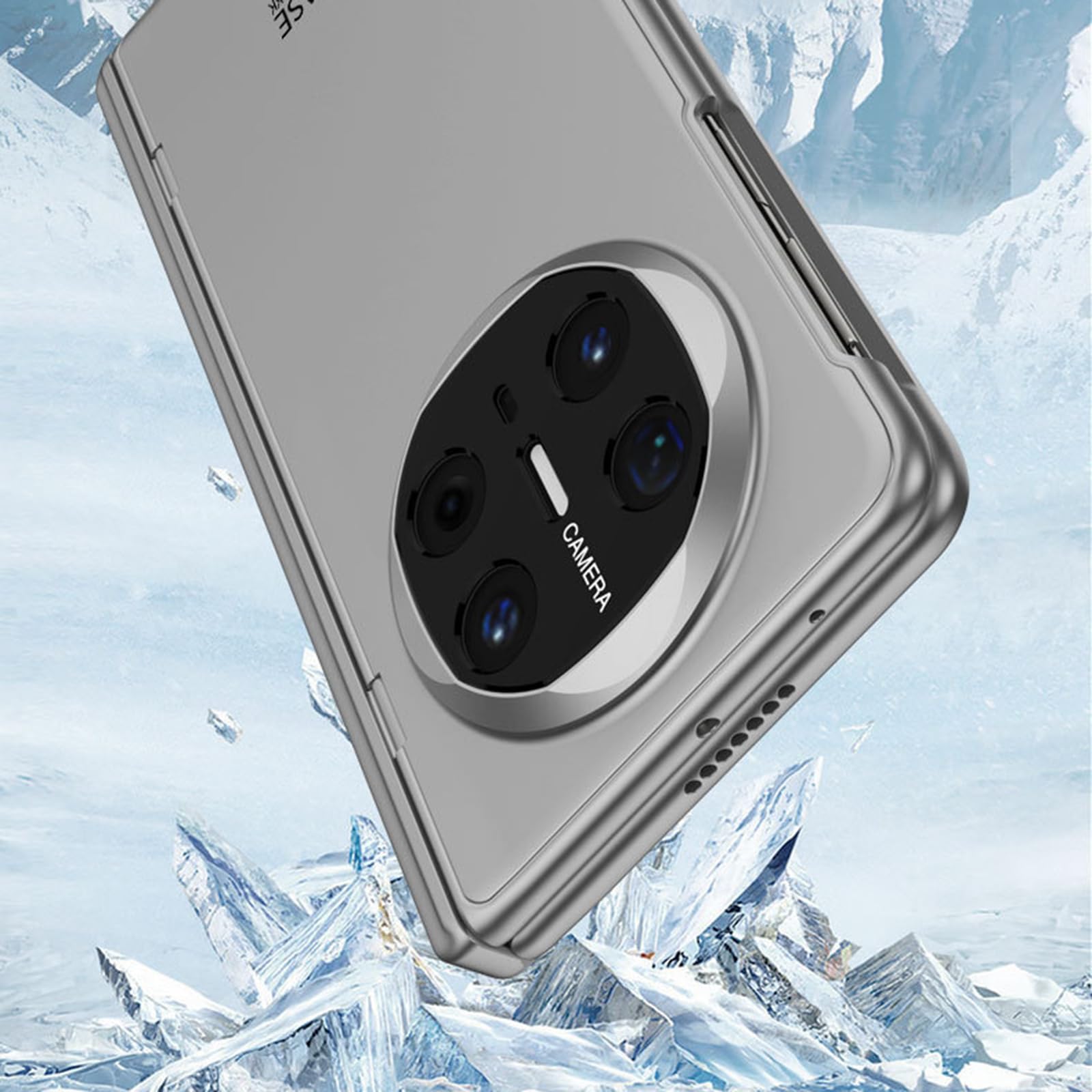 Etui do Huawei Mate X6, ultracienka podpórka z zawiasami magnetycznymi, odporna na wstrząsy, osłona ekranu aparatu, luksusowe platerowanie, kompleksowe etui, szare, Mate X6