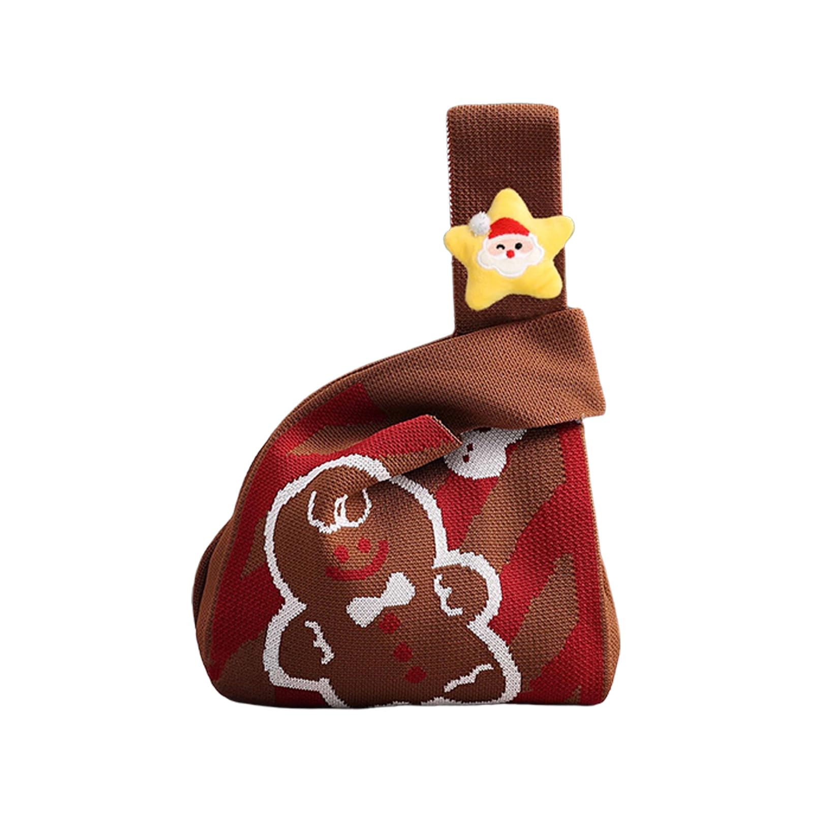 Tsophreniq D Festival Santa Print Cloth Gift Sacks Stylish Washable Christmas Stocking For Home School Event An Family Gatherings Large Capacity Holiday Candy Bag