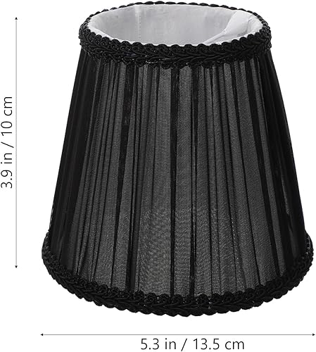 Vista 29 de Pantalla de tela azul con clip, diseño único en forma de campana para lámpara de mesa de piso y pared, luz suave para espacios relajantes