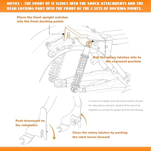 Miniatura 6 de Eumti Barra vertical desmontable para Harley Touring 2009-2023, almohadilla para respaldo del pasajero trasero compatible con Street Glide Road