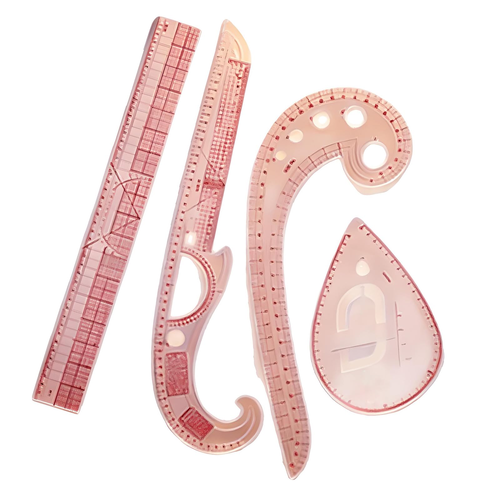Tsophreniq Advanced 7 Piece Tailors Ruler Dressmaking Ruler Sewing Measuring Rulers for Smooth Curves Drawing & Flat Pattern Making Measuring Tailoring