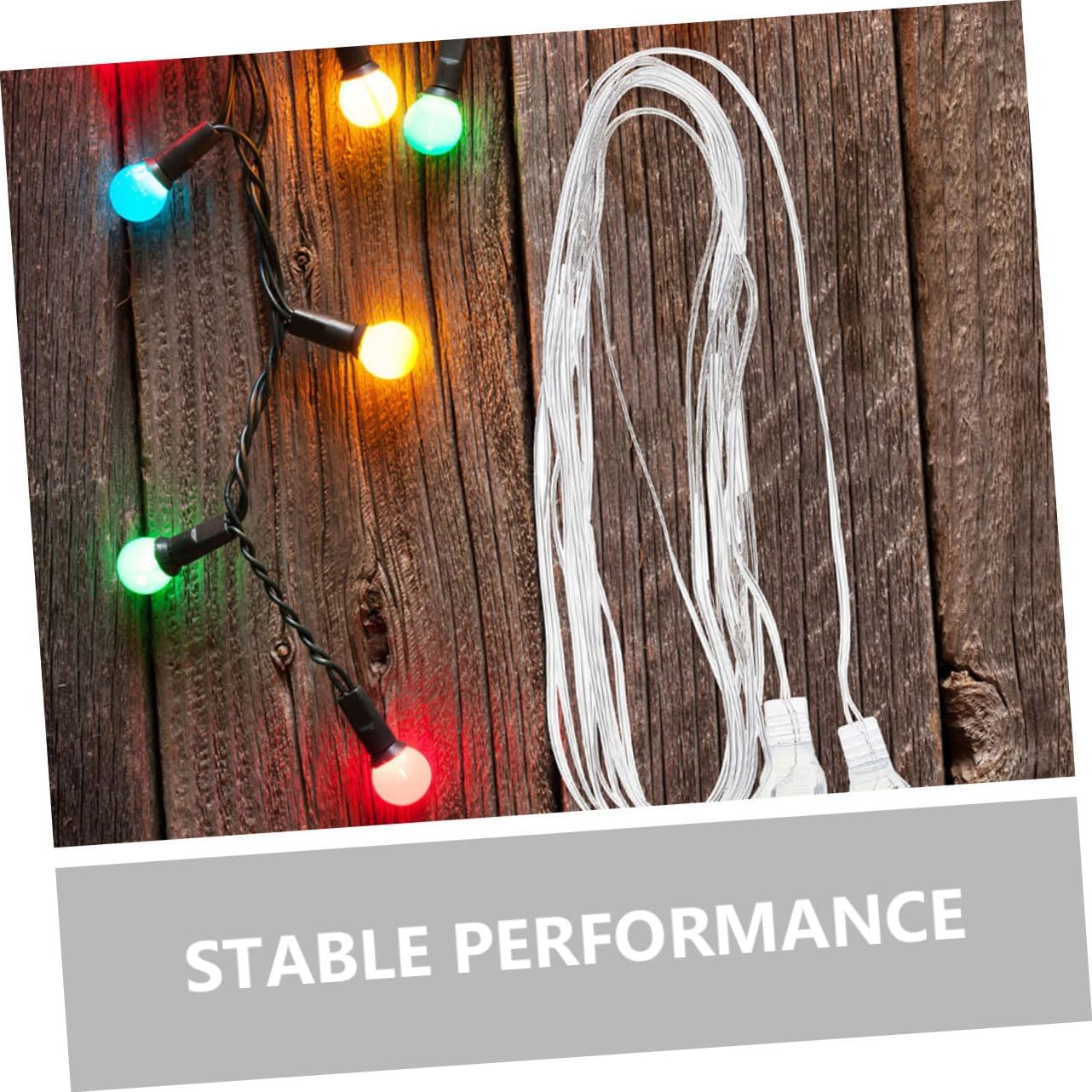 TEHAUX 2-Pack Led Light Strip Extension Cord with Cn Plug for Indoor Party and Festival Decoration Flexible Clear Lamp Cable 196.85 Inch Long