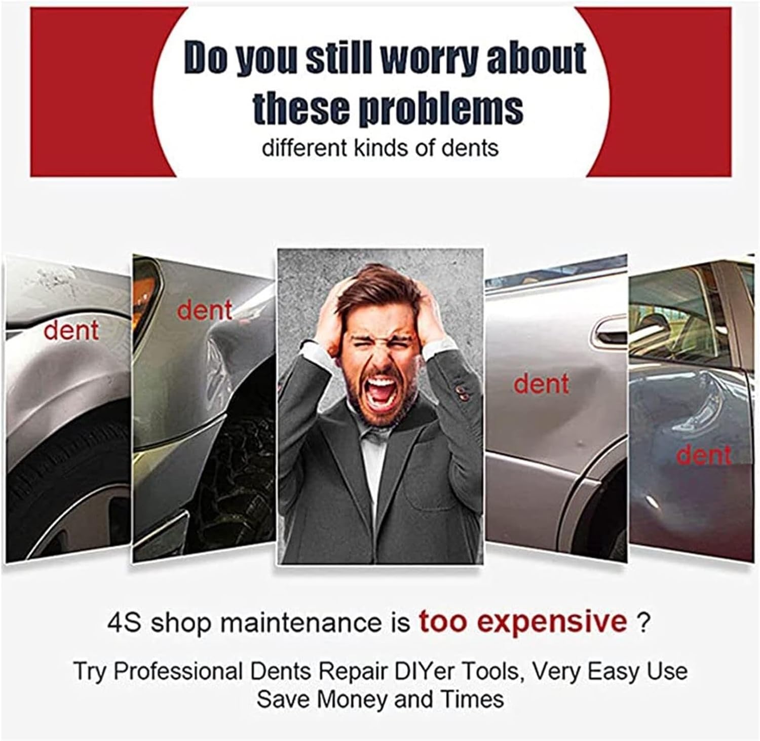Professional PDR Induction Dent Repair Tool, 800W Paintless Dent Removal Kit for Cars, Hail Damage & Door Dings, with LCD Display for Auto Body Repair, DIY & Pro Use